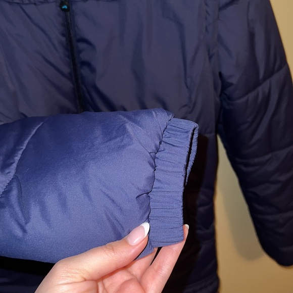 Ruffled Girly Navy Blue Puffer Jacket | Size Women’s XL - Picture 4 of 6
